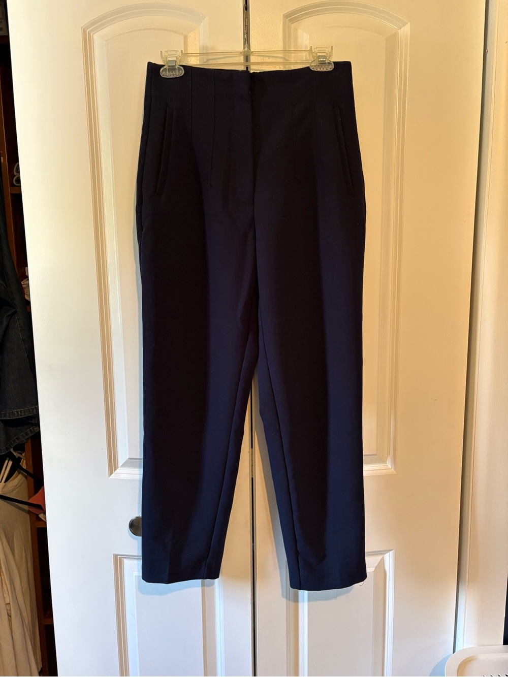 Zara Classic Navy High-Waist Trousers